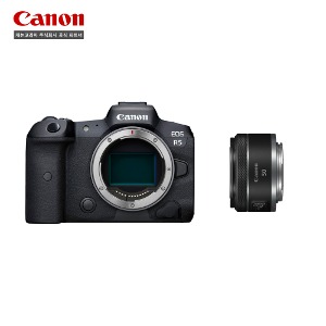 캐논 EOS R5+RF 50mm F1.8 STM 미러리스 카메라 패키지+추가 LP-E6NH 배터리 포함